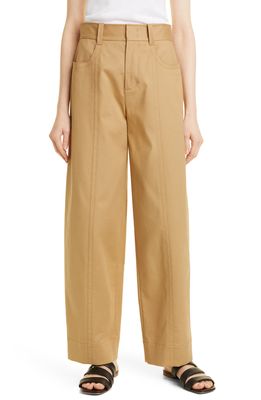 Vince Seam Front Stretch Cotton Trousers in Camel