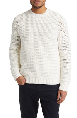 Vince Semisheer Cotton Sweater in White