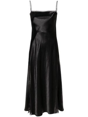 Vince sheer-panelled silk slip dress - Black