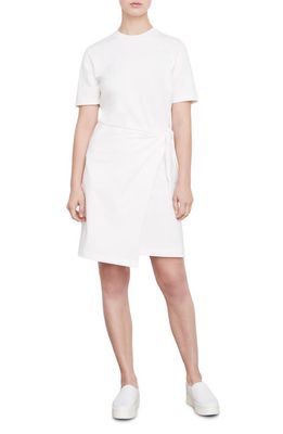 Vince Side Tie Cotton T-Shirt Dress in Off White