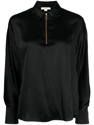 Vince silk long-sleeve blouse - Black
