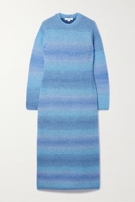 Vince - Space-dyed Open-knit Midi Dress - Blue