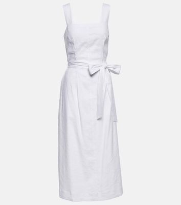 Vince Square-neck linen-blend midi dress