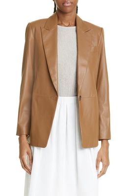 Vince Straight Fit Leather Blazer in Amber Wave