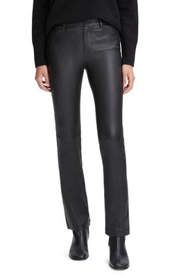 Vince Stretch Bootcut Leather Pants in Black