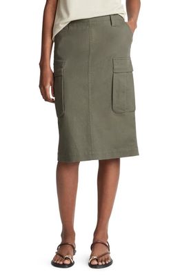 Vince Stretch Cotton Utility Cargo Skirt in Night Pine