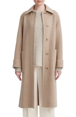Vince Stretch Recycled Wool Coat in Heather Hazel Cream