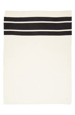 Vince Stripe Cashmere Throw Blanket in Off Blanc