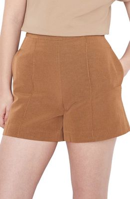 Vince Tailored Cotton Blend Shorts in Amber Wave