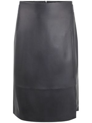 Vince tailored polished leather skirt - Black