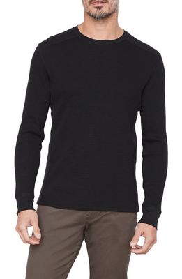 Vince Thermal Long Sleeve T-Shirt in Black