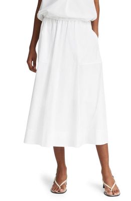 Vince Utility Pocket Cotton Skirt in Optic White