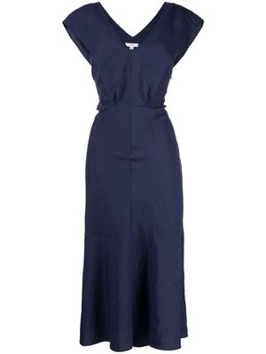 Vince V-neck ruffle-detailing dress - Blue