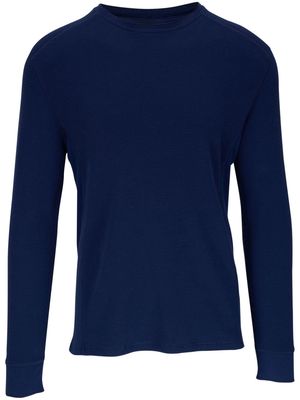 Vince waffle-knit long-sleeve top - Blue