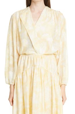 Vince Wheat Print Popover Top in Balm