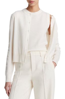 Vince Wool & Cashmere Blend Button-Up Cardigan in Off White