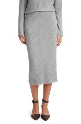 Vince Wool & Cashmere Blend Midi Sweater Skirt in Heather Silver Dust