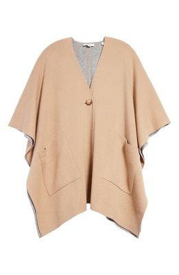 Vince Wool & Cashmere Cape in Camel/Grey