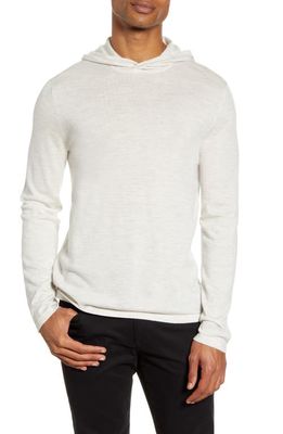 Vince Wool & Cashmere Pullover Hoodie in Heather White