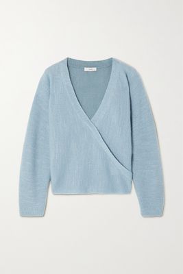 Vince - Wrap-effect Ribbed-knit Sweater - Blue