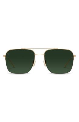 Vincero Marshall 56mm Polarized Navigator Sunglasses in Gold/Green