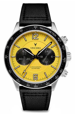 Vincero The Apex Sandstorm Chronograph Leather Strap Watch