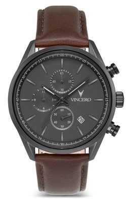 Vincero The Chrono S2 Chronograph Leather Strap Watch
