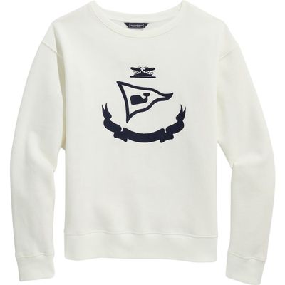 vineyard vines Burgee Embroidered Sweatshirt in Marshmallow 