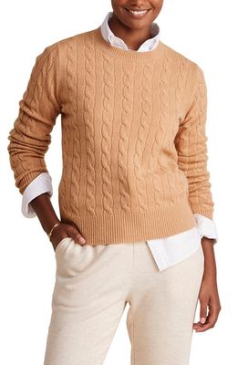 vineyard vines Cable Stitch Cashmere Sweater in Camel Heather