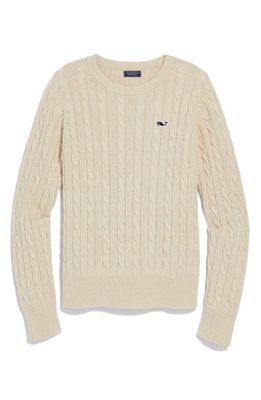 vineyard vines Cable Stitch Cotton Sweater in Oatmeal Heather