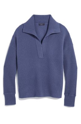 vineyard vines Cashmere Rib Polo Sweater in Blue Moon