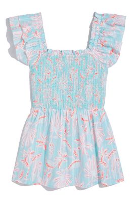 vineyard vines Cay Floral Smocked Cotton Top in Cay Floral - Island