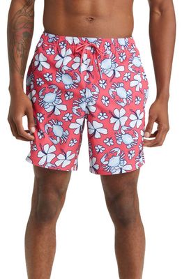vineyard vines Chappy Print Stretch REPREVE Recycled Polyester Swim Trunks in Crab - Sailors Red