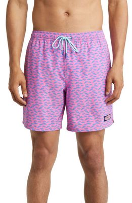 vineyard vines Chappy Print Stretch REPREVE Recycled Polyester Swim Trunks in Picnic Boat Punch