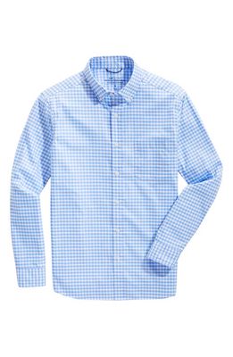 vineyard vines Classic Fit On-The-Go brrrº Gingham Button-Down Shirt in Newport Blue 