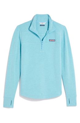 vineyard vines Dreamcloth Relaxed Half Zip Sweatshirt in Aqua Ocean Heather