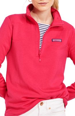 vineyard vines Dreamcloth Relaxed Half Zip Sweatshirt in Coral Red Heather