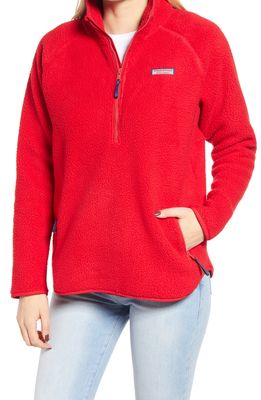 vineyard vines Fleece Half-Zip Sweatshirt in Red Velvet