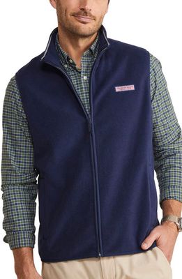 vineyard vines Harbor Fleece Vest in Nautical Navy