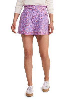 vineyard vines Katama Tile Print Belted Shorts in Katama Tile - Violet