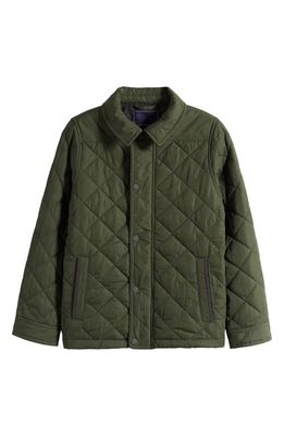 vineyard vines Kids' Dorset Quilted Jacket in Forest Olive