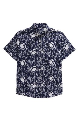 vineyard vines Kids' Printed Button-Down Shirt in Stamp Crab Naut Navy