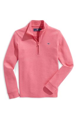 vineyard vines Kids' Saltwater Quarter Zip Pullover in Sailors Red