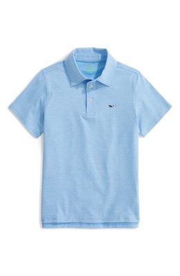 vineyard vines Kids' St. Jean Stripe Sankaty Performance Polo in Ocean Breeze Tejeda
