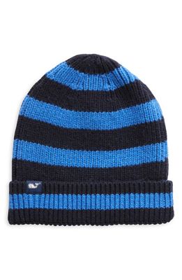 vineyard vines Kids' Stripe Beanie in Maritime Blue