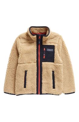 vineyard vines Kids' Supershep Faux Shearling Jacket in Officer Khaki