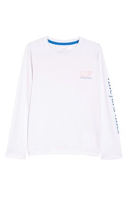 vineyard vines Kids' Whale Harbor Long Sleeve Graphic Tee in 100 White