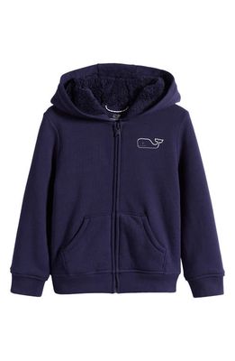 vineyard vines Kids' Zip-Up Graphic Hoodie with Fleece Lined Hood in Vineyard Navy