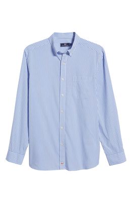 vineyard vines Men's Classic Fit Stripe Poplin Button-Down Shirt in Newport Blue