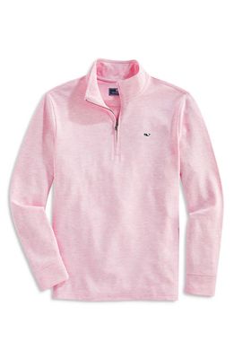 vineyard vines Men's Saltwater Quarter Zip Performance Pullover in Cherry Blossom